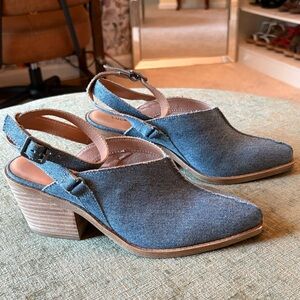 Women's Lucky Brand Blue Denim Heeled Shoe NWOT